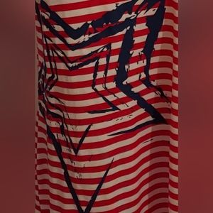 Anthony Richards Tee/Tunic Top! Stars, Red, and White Stripes! Size Medium
